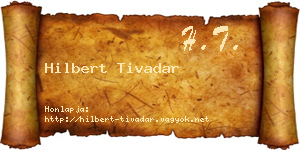 Hilbert Tivadar névjegykártya